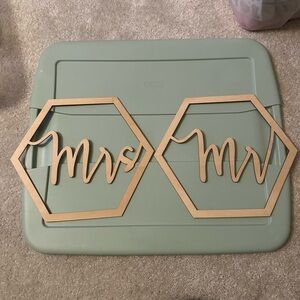Hexagonal Mr & Mrs Wooden Wall Art